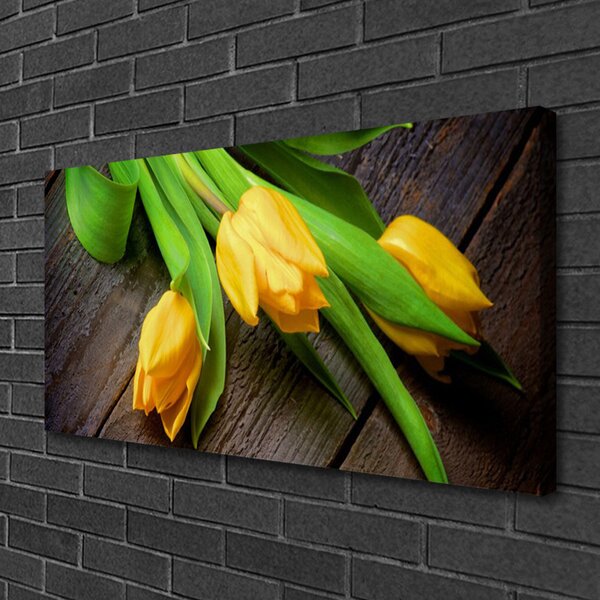 Tablou pe panza canvas Lalele Floral Galben Verde