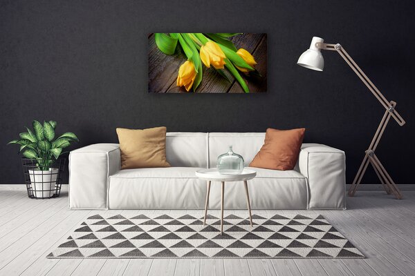 Tablou pe panza canvas Lalele Floral Galben Verde