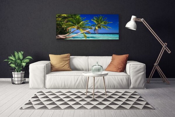 Tablou pe panza canvas Palm Tree Sea Peisaj Verde Albastru Maro