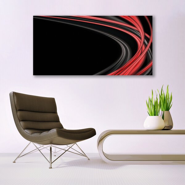 Tablou pe sticla Abstract Art Gri Portocaliu Negru