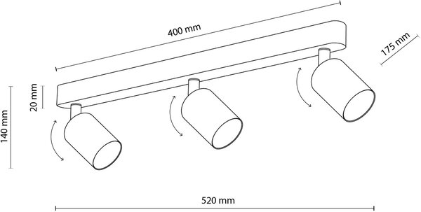 TK Lighting Livia lampă de tavan 3x10 W roz 10234