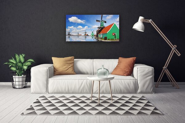 Tablou pe panza canvas Casa Arhitectura Albastru Maro