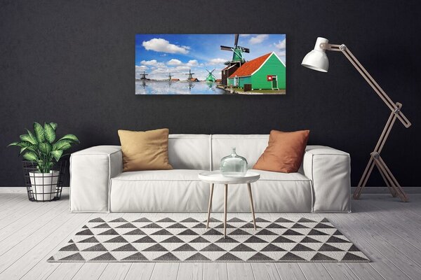 Tablou pe panza canvas Casa Arhitectura Albastru Maro