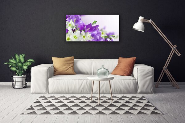 Tablou pe panza canvas Flori Floral Alb Verde Roz