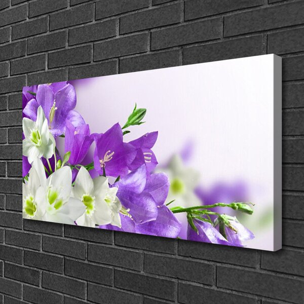 Tablou pe panza canvas Flori Floral Alb Verde Roz