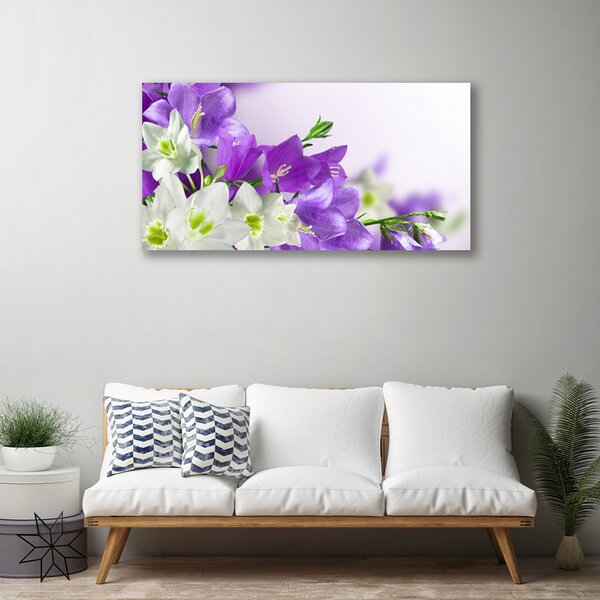 Tablou pe panza canvas Flori Floral Alb Verde Roz