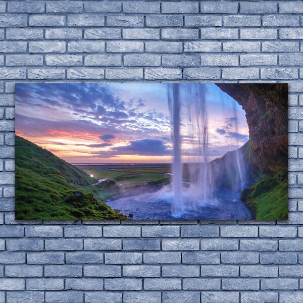 Tablouri acrilice Cascada Peisaj Purple Verde