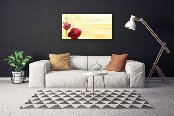 Tablou pe panza canvas Flori Floral Roșu Verde