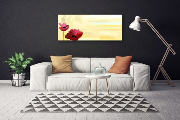 Tablou pe panza canvas Flori Floral Roșu Verde