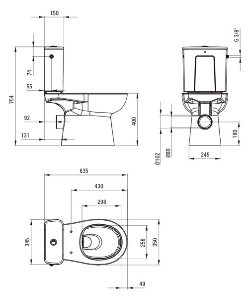Deante Funkia Evo wc compact cu capac soft-close alb CDFD_6RPS