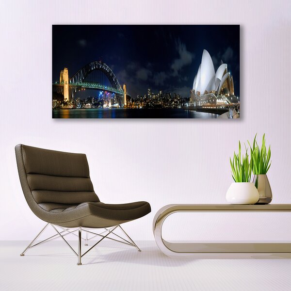 Tablouri acrilice Sydney Bridge City Arhitectură Alb Albastru Negru