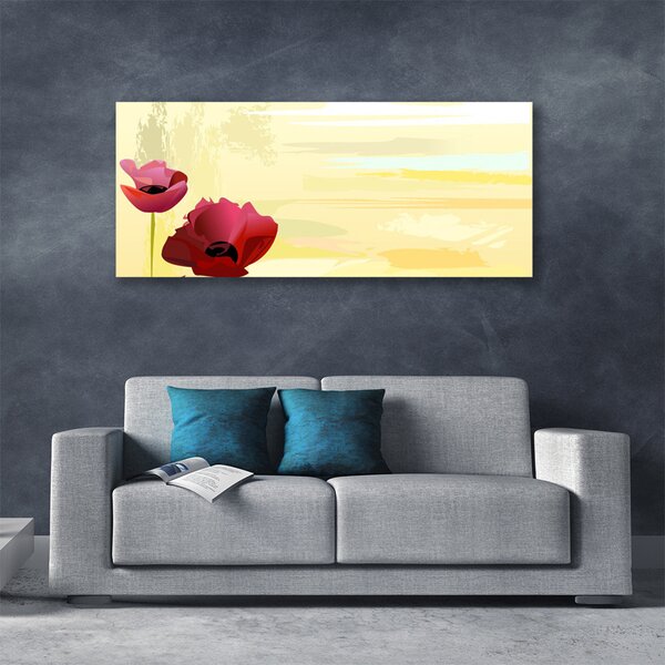Tablou pe panza canvas Flori Floral Roșu Verde