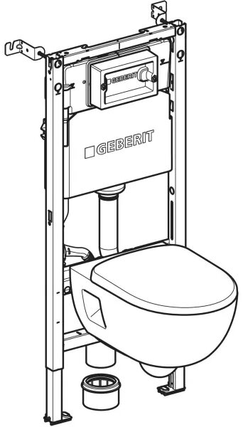 Geberit Duofix Basic set vas cu capac și cadru 118.343.00.3