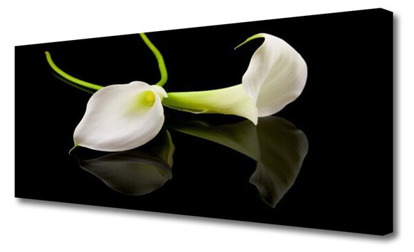 Tablou pe panza canvas Flori Floral Alb Negru