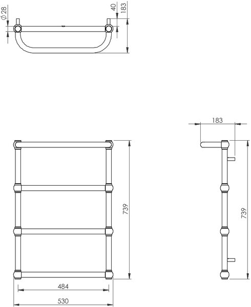 Imers Syntia calorifer de baie scară 73.8x53 cm crom G0155307383
