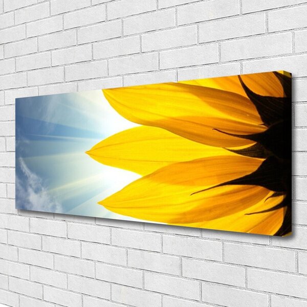 Tablou pe panza canvas Petale Floral Albastru Galben