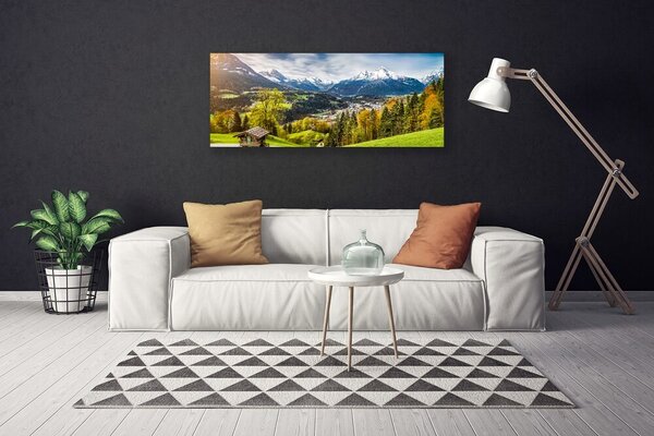 Tablou pe panza canvas Alpi Peisaj Verde Albastru