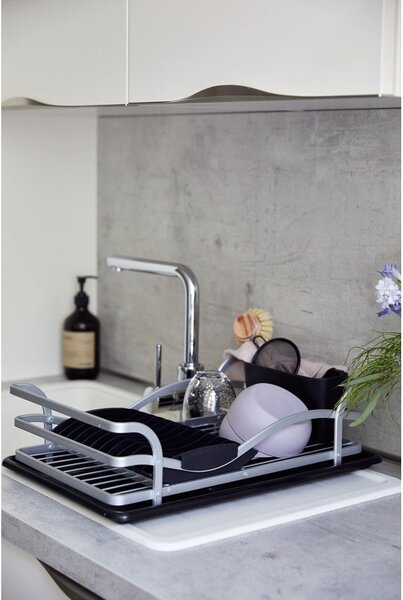Suport pentru scurs vase Wenko Drip Aluminium, negru