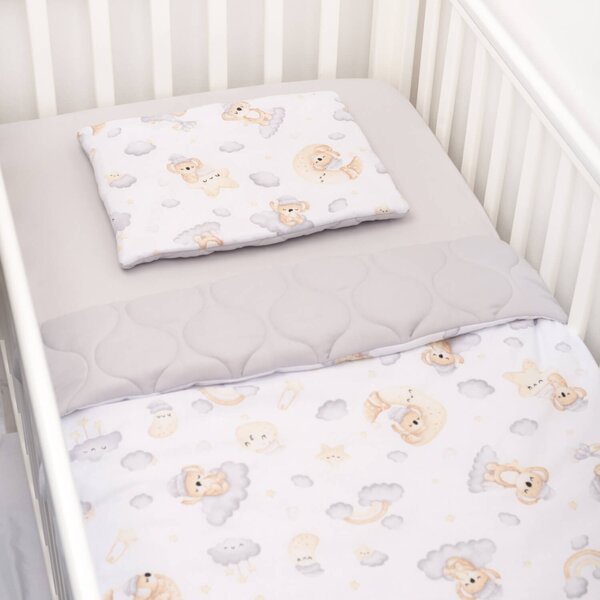 Set lenjerie matlasata 3 piese Kidizi Koala Dreams, include perna, plapumioara si cearceaf