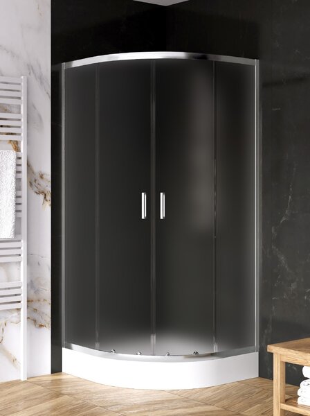 New Trendy Suvia cabină de duș 90x90 cm semicircular crom luciu/sticlă mat K-5120