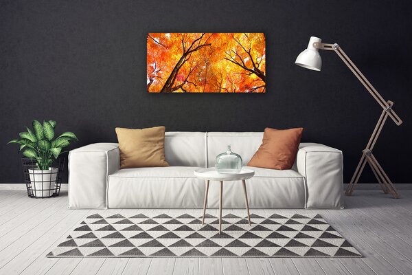 Tablou pe panza canvas Copaci Natura Galben Portocaliu Maro