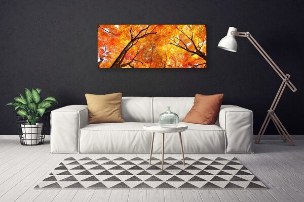 Tablou pe panza canvas Copaci Natura Galben Portocaliu Maro