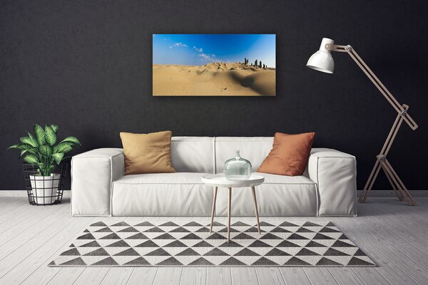 Tablou pe panza canvas Desert Peisaj Galben Albastru