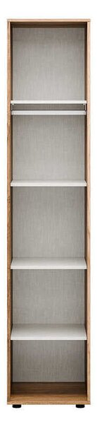 Dulap Multifunctional Adore Oryana, 5 rafturi si umeras, usa reversibila, Alb - Nuc, 45x210x62 cm