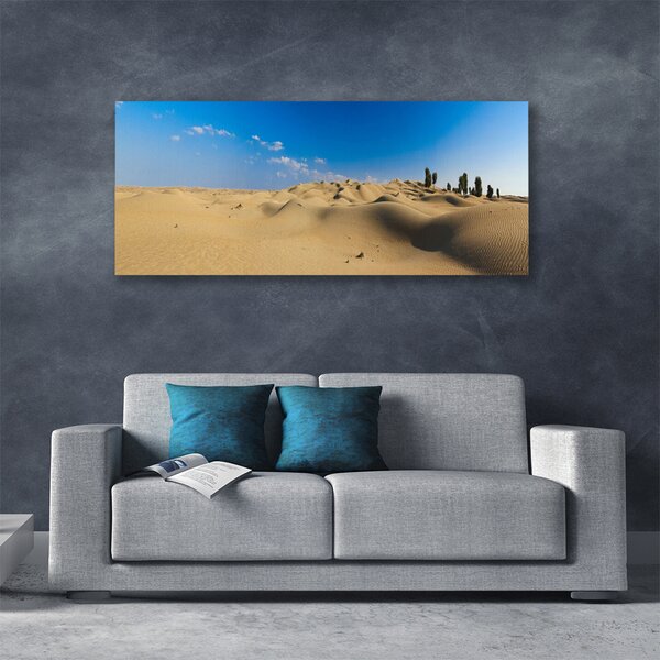 Tablou pe panza canvas Desert Peisaj Galben Albastru