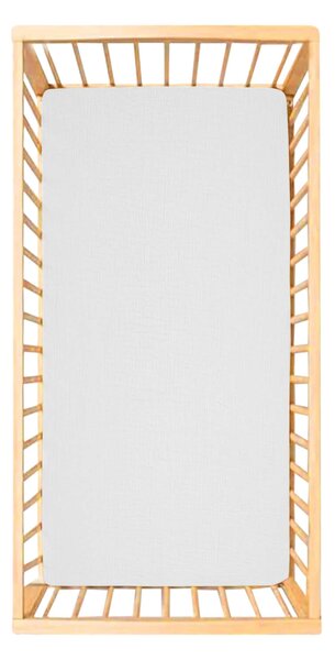 Cearceaf din muselina bumbac 100% cu elastic roata 120x60 cm Kidizi White