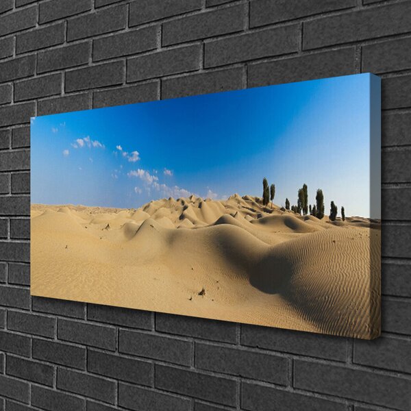 Tablou pe panza canvas Desert Peisaj Galben Albastru