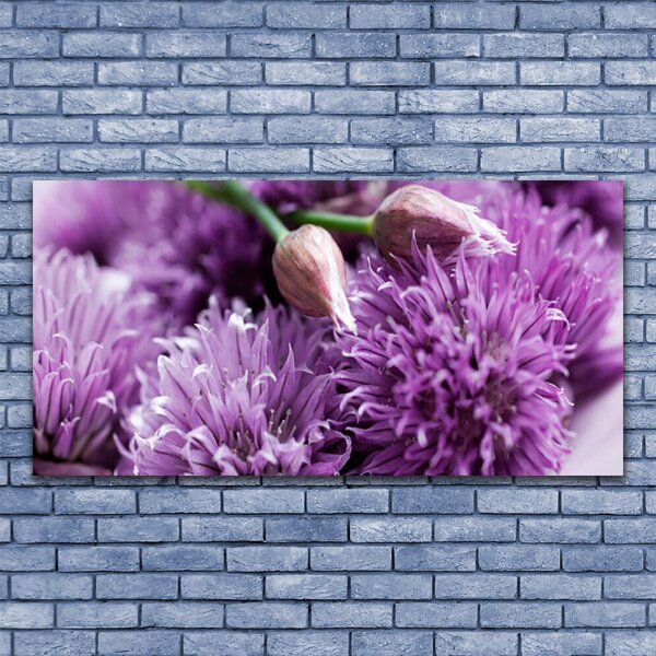 Tablou pe sticla Flori roz Floral
