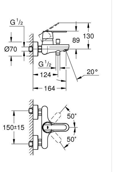 Grohe Get baterie cadă-duș perete negru 328872430