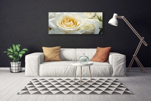 Tablou pe panza canvas Trandafiri Floral Alb Verde