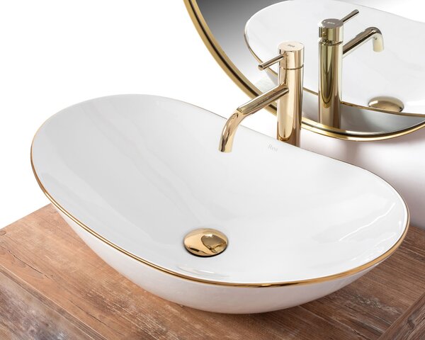 Lavoar pentru blat Rea Royal Auriu Edge