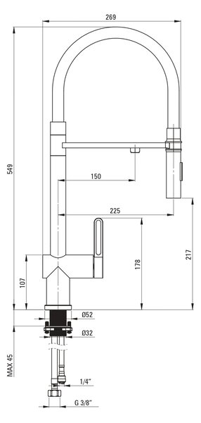 Deante Magnetic set starter cu baterie bucătărie pe picior aur/aur vechi BRMFR75M
