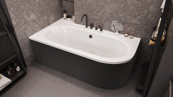 Set cadă de colț Besco Avita #WAV-160-NL, carcasa pentru cadă Besco Avita OAV-160-NSC
