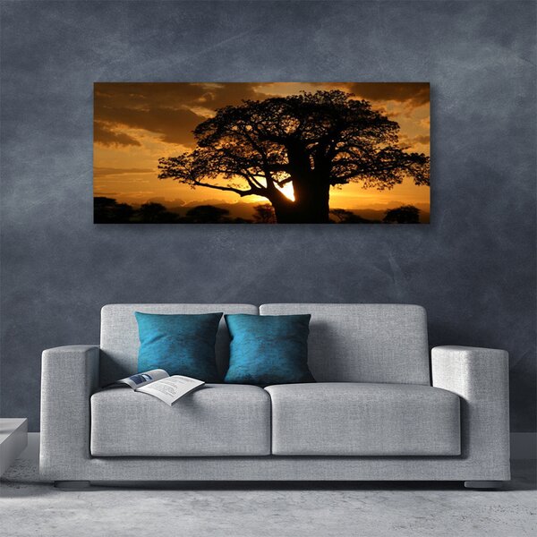 Tablou pe panza canvas Copac Natura Brown Galben