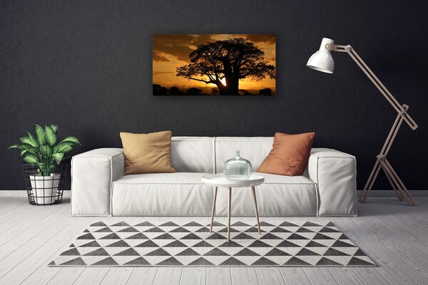 Tablou pe panza canvas Copac Natura Brown Galben
