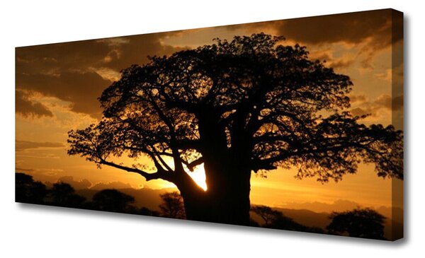 Tablou pe panza canvas Copac Natura Brown Galben