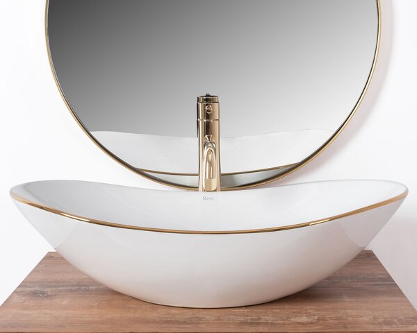 Lavoar pentru blat Rea Royal Auriu Edge