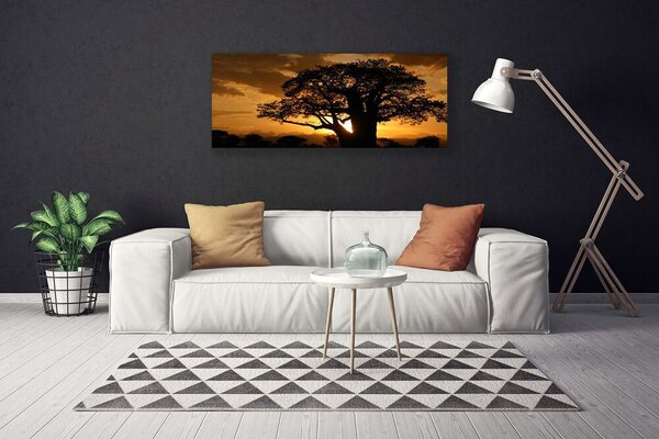 Tablou pe panza canvas Copac Natura Brown Galben