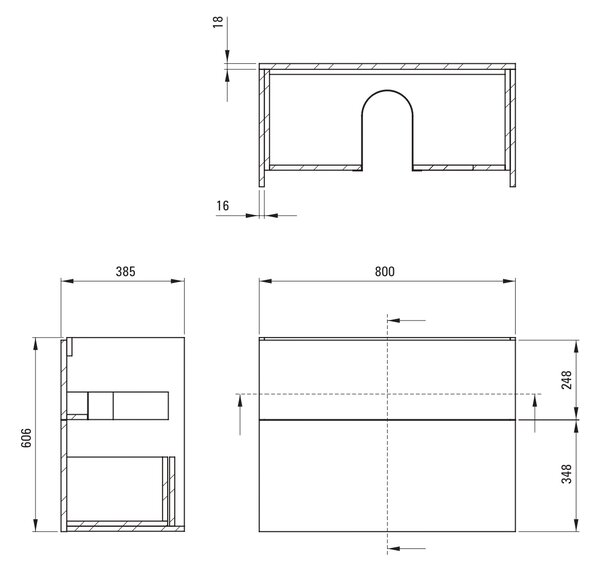 Deante Prizma lavoar cu dulap 80 cm fără STKU8U6U8M