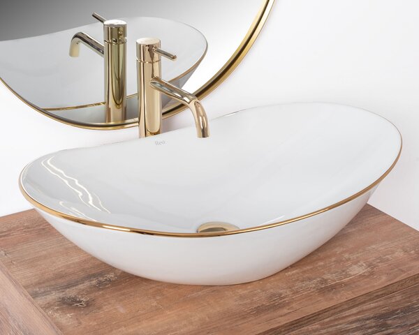 Lavoar pentru blat Rea Royal Auriu Edge