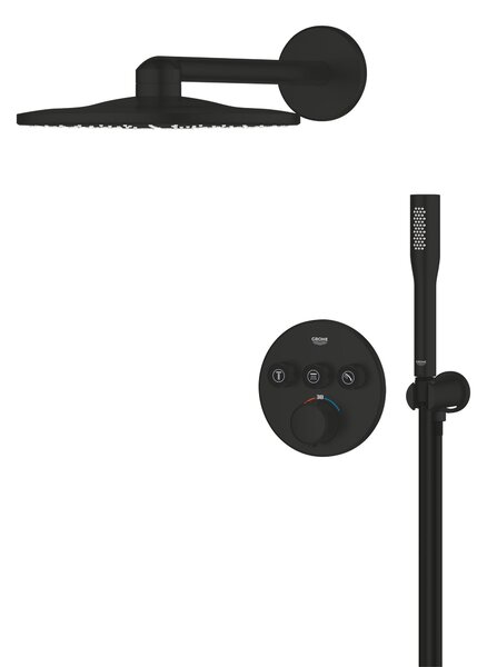 Grohe Precision Smartcontrol set cadă și duș ascuns cu termostat cu duș de ploaie negru 348742430
