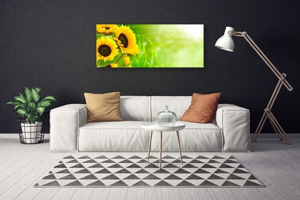 Tablou pe panza canvas Floarea soarelui Floral Brun Galben Verde