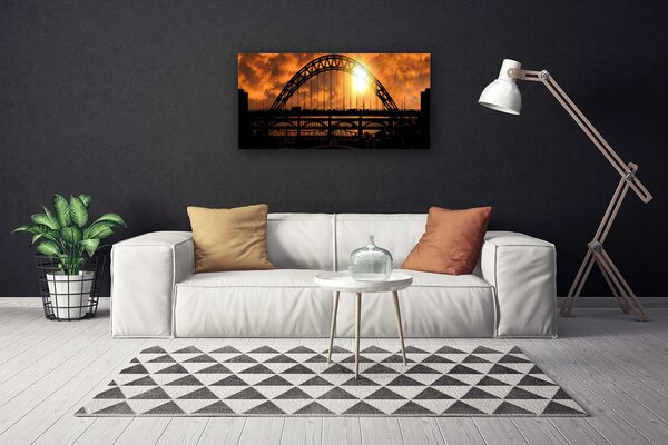 Tablou pe panza canvas Podul Arhitectura Negru Galben