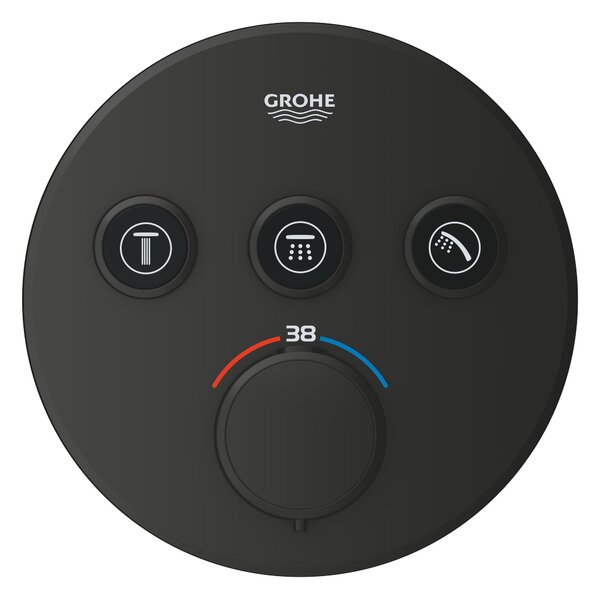 Grohe Precision Smartcontrol set cadă și duș ascuns cu termostat cu duș de ploaie negru 348742430