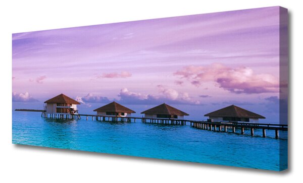 Tablou pe panza canvas Marea Arhitectura Albastru Maro Roz