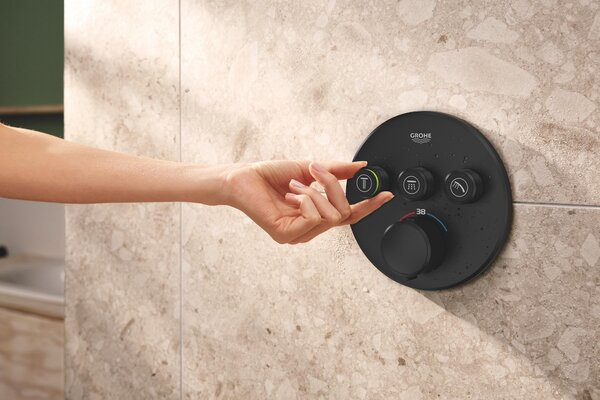 Grohe Precision Smartcontrol set cadă și duș ascuns cu termostat cu duș de ploaie negru 348742430